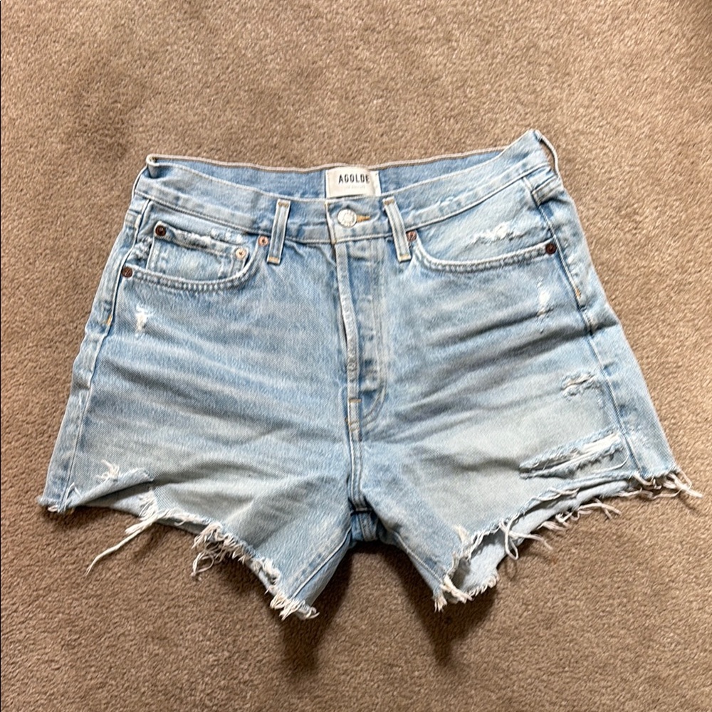 AGOLDE Women's Light Blue Denim Shorts